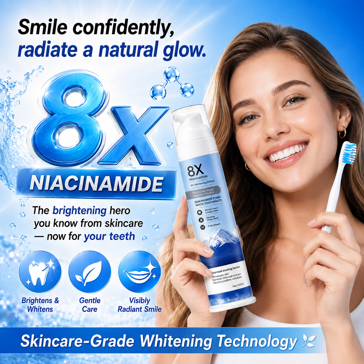 Niacinamide Foaming Charcoal Toothpaste
