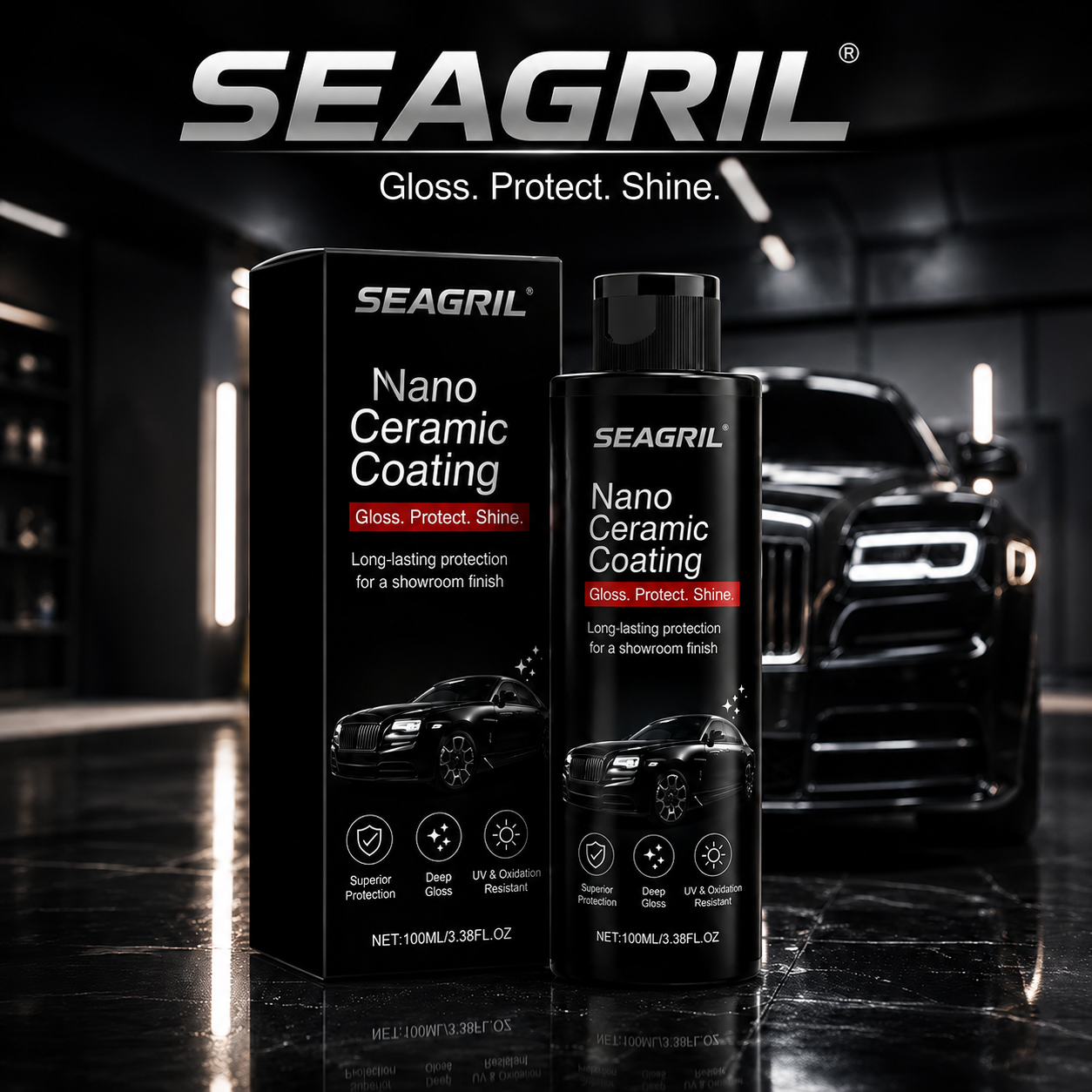 Nano Instant Ceramic Coating Professional Edition - Premium Car Care - Instantly delivers a mirror-like shine and protects the paintwork