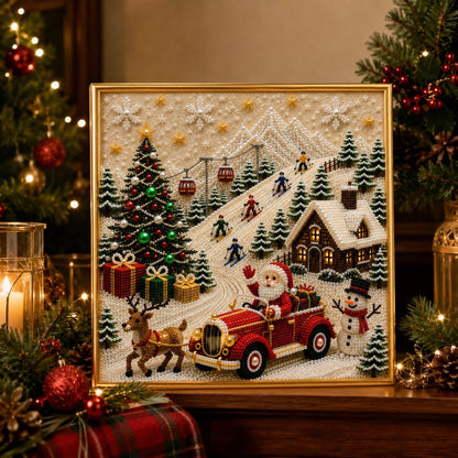 🧘Relaxing & Beginner-Friendly - 🎨💎DIY Christmas Pearl Diamond Painting Art Kit With Frame