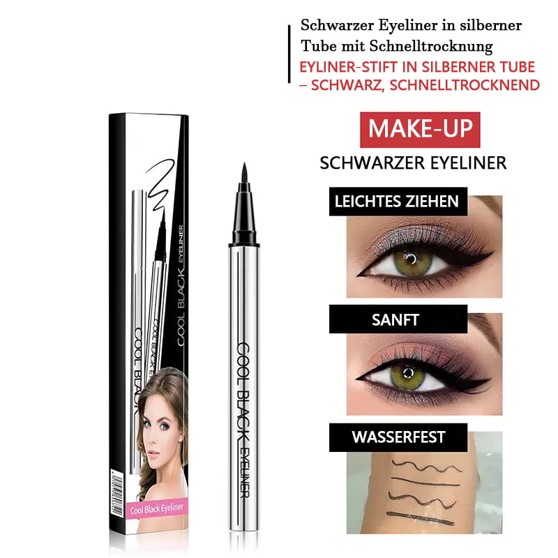 Langanhaltender, wasserfester Eyeliner – vegan, 24 Stunden Halt, cremig, geschmeidig & leicht