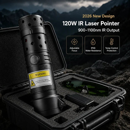🔥2026 New Design 120W 900-1100NM Powerful IR Laser Pointer