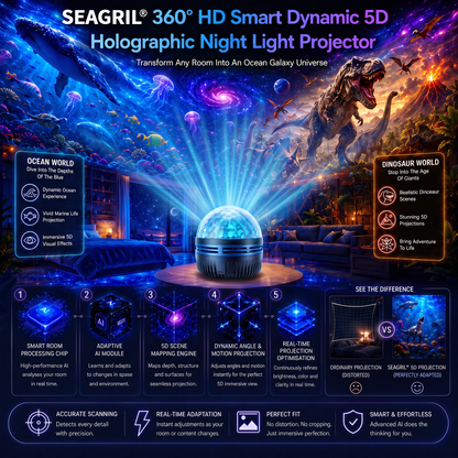 🌌 SEAGRIL® Smart 5D Galaxy Projector | Turn Your Room Into A Dreamy Universe