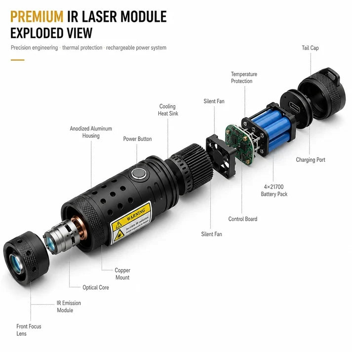 🔥2026 New Design 120W 900-1100NM Powerful IR Laser Pointer