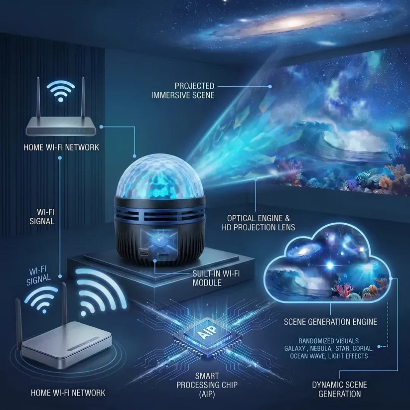 Official Store | 💖🎁SEAGRIL® 360° Smart Holographic Starry Sky Projector (HD Smart Dynamic 5D)