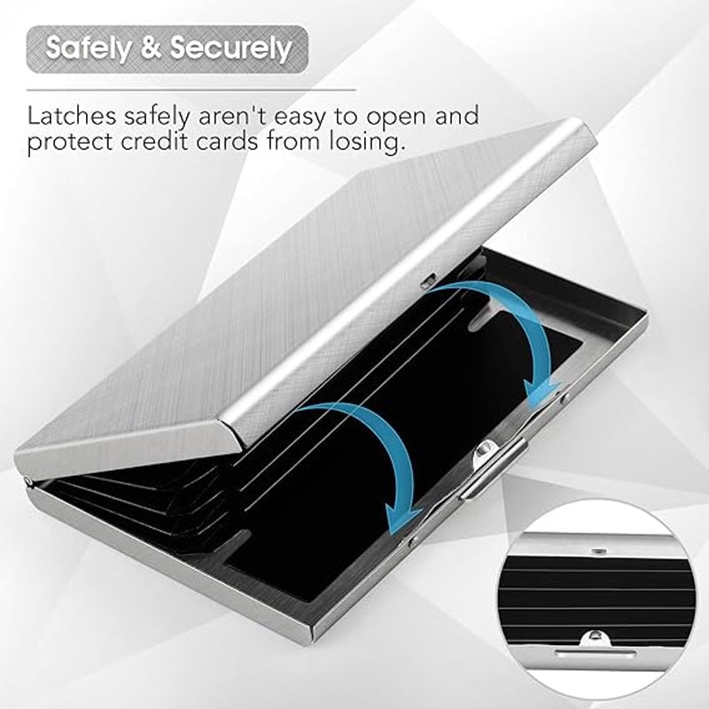💳🔒 Slim RFID-Blocking Stainless Steel Card Holder – 6/10 Card Organizer