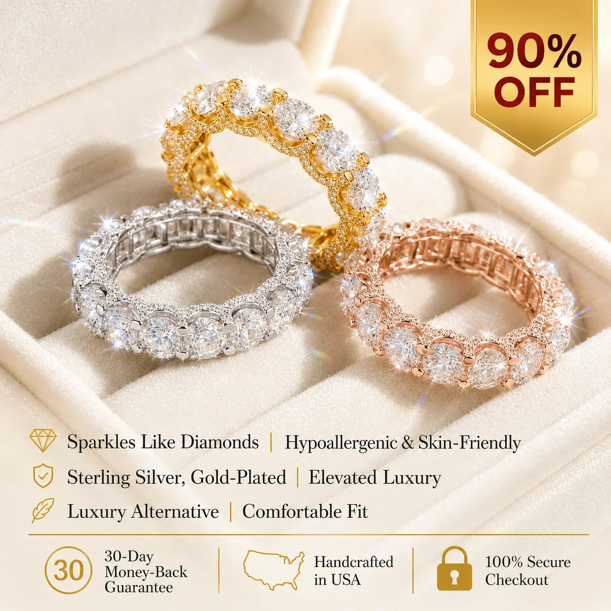 The Timeless Elegance - Premium Moissanite Eternity Band--Last Day Sale🔥90% OFF