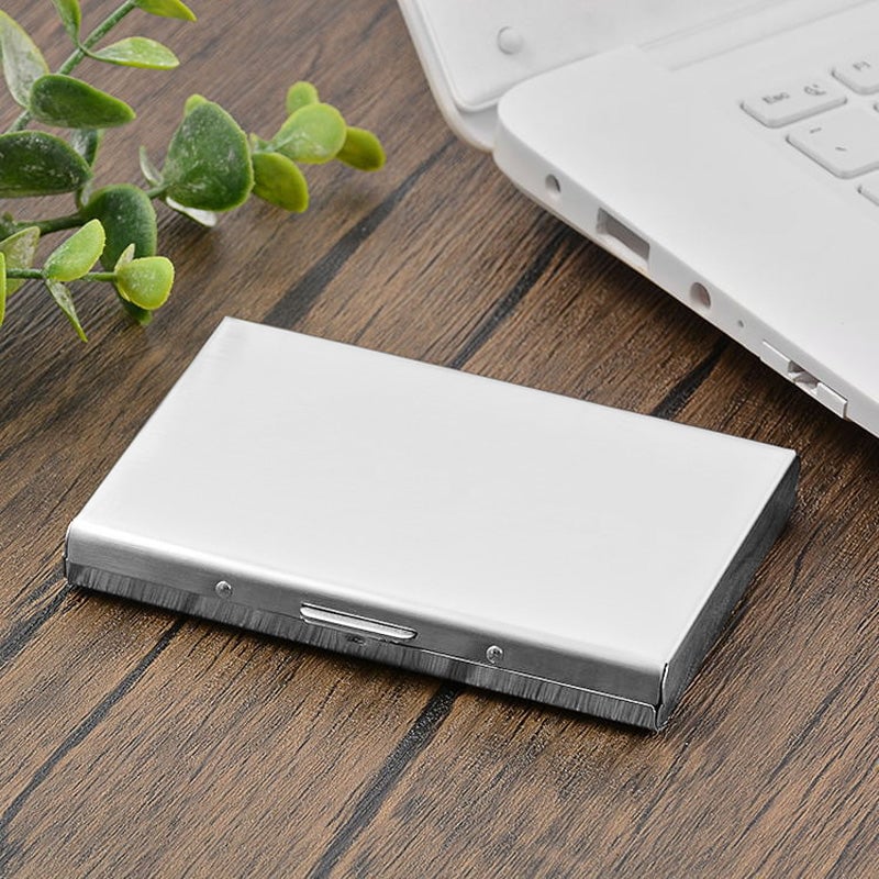 💳🔒 Slim RFID-Blocking Stainless Steel Card Holder – 6/10 Card Organizer