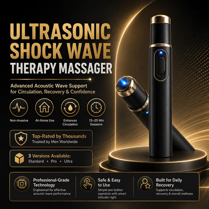 Advanced Acoustic Shockwave Therapy restores penile tissue health to enhance rise rigidity, stamina, and male performance confidence, relieving muscle pain, joint stiffness, tendon discomfort📈