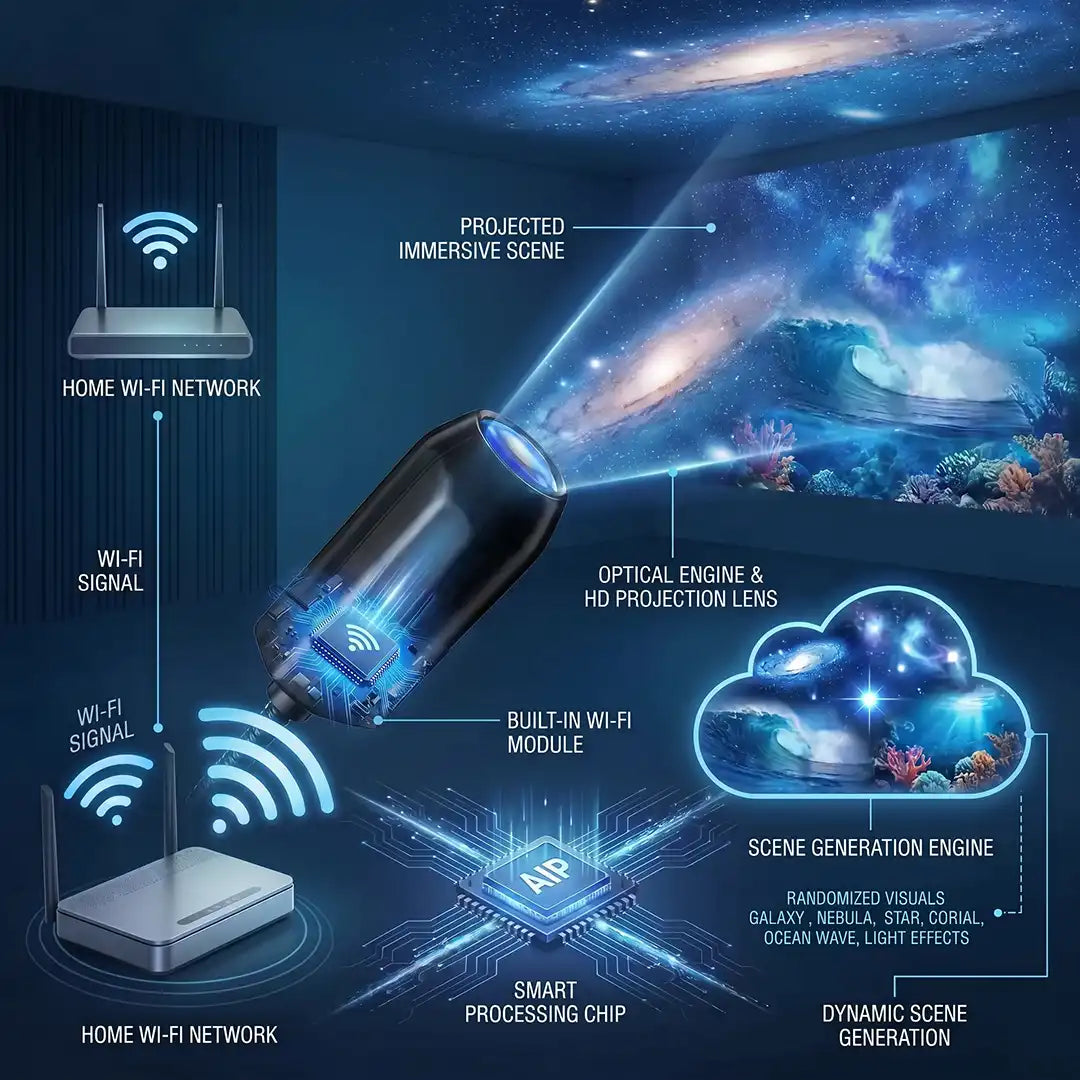 🔥Last day 70%off丨SEAGRIL® Night Light Projector - Smart Holographic Star Projector🌠